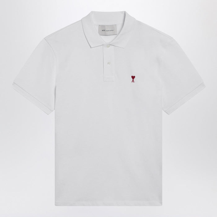 Ami Paris Ami De Coeur White Polo Shirt