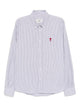 Ami Paris Striped Applique Shirt
