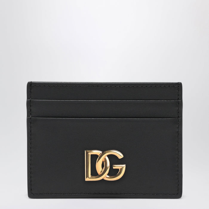 Dolce&Gabbana Black Leather Card Holder With Dg Logo