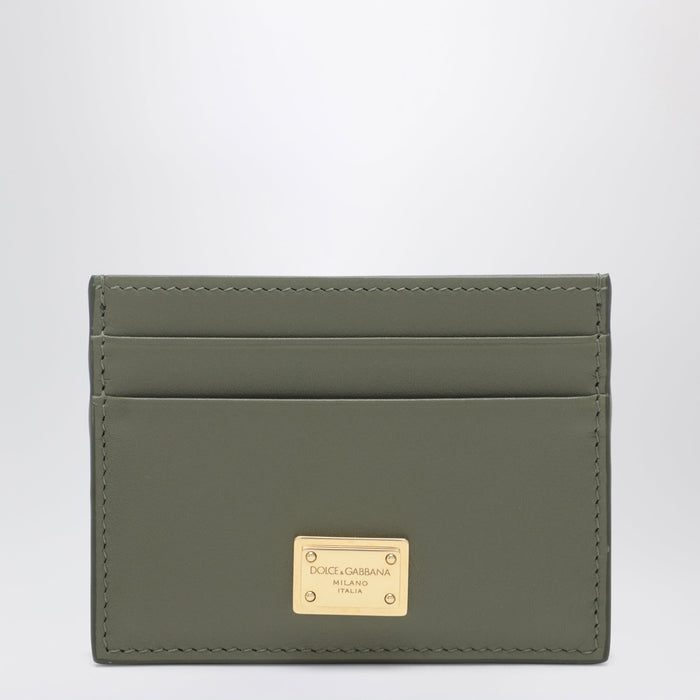 Dolce&Gabbana Military Green Plongé Leather Card Holder