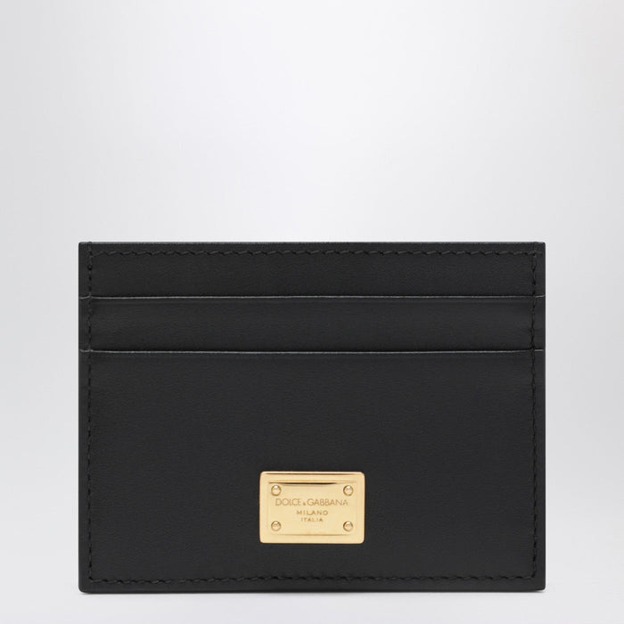 Dolce&Gabbana Black Leather Card Holder With Logo Tag