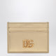 Dolce & Gabbana Laminated Calfskin Dg Logo Card Holder In Gold