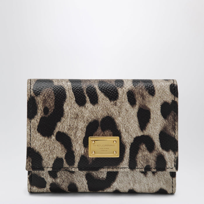 Dolce&Gabbana Dauphine Calfskin Wallet With Leopard Print