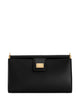 Dolce & Gabbana Plongé Calfskin Leather Phone Bag In Black