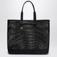 Dolce&Gabbana Adamo Shopping Bag In Black Woven Mesh