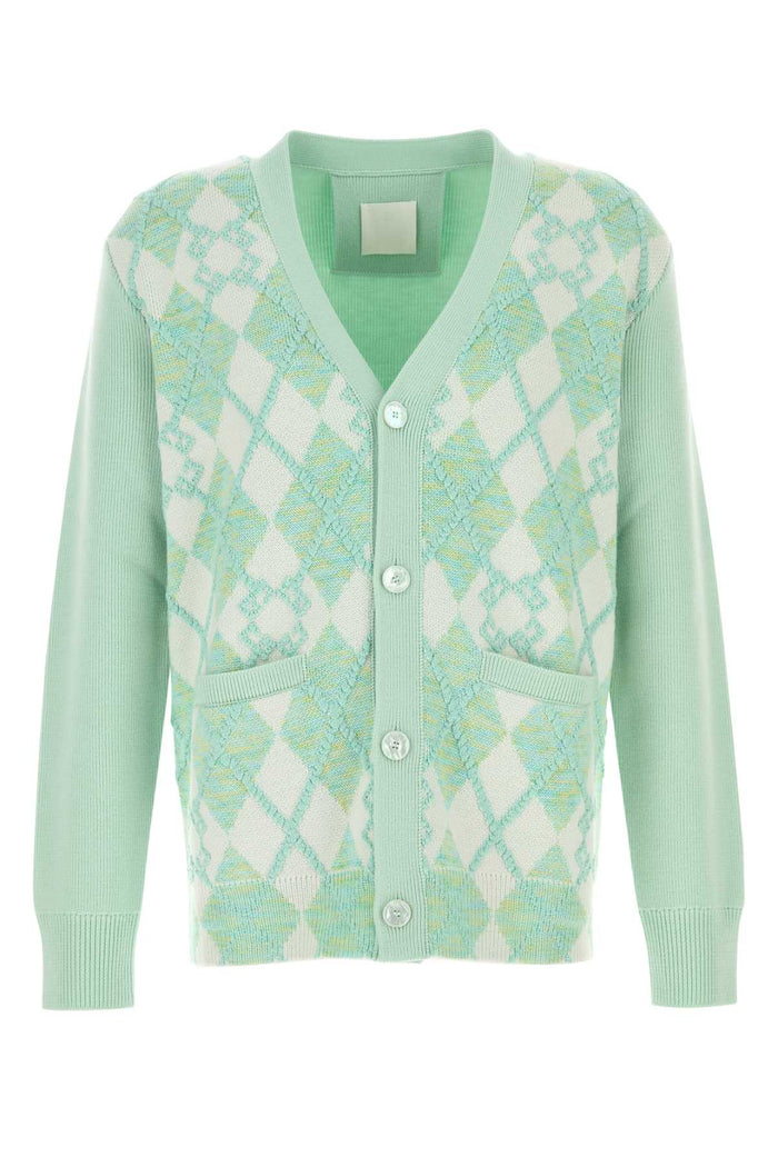 Givenchy Pastel Green Wool Blend Cardigan