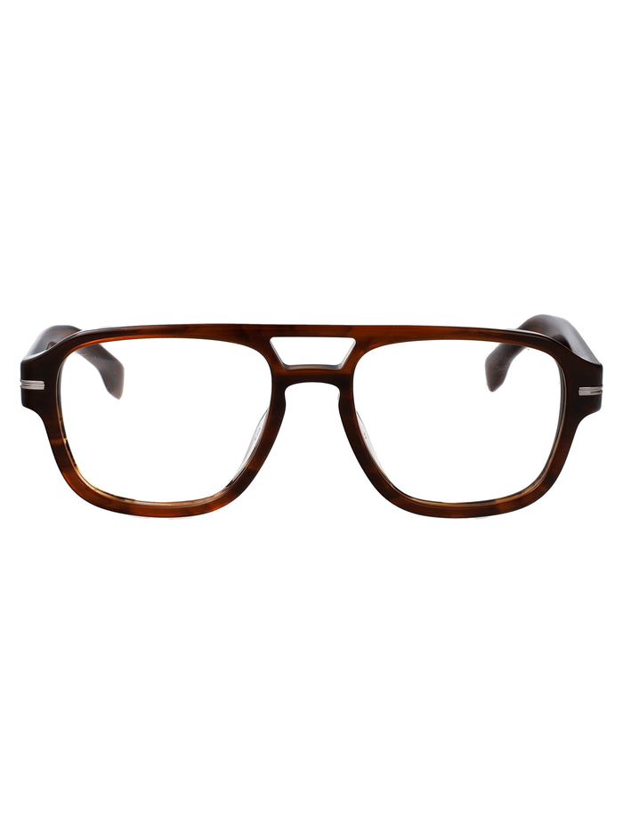 Hugo Boss Brown Horn Acetate Glasses