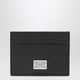 Dolce&Gabbana Black Dauphine Leather Card Holder With Logo Plaque