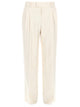 Drôle De Monsieur White Viscose Polyester Elastane Trousers