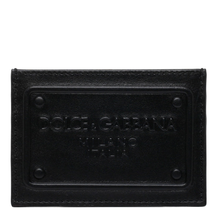 Dolce & Gabbana Black Card Holder With Embossed Logo
