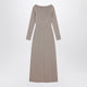 Max Mara Pianoforte Beige Dress In Viscose And Lurex Yarn