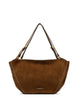 Gianni Chiarini Gianni Chiarini Bloom Suede Bag, Cognac Color, Embellished With A Contrasting Decorative Belt.