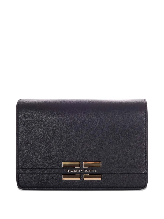 Elisabetta Franchi Nero Polyester Wood Bag