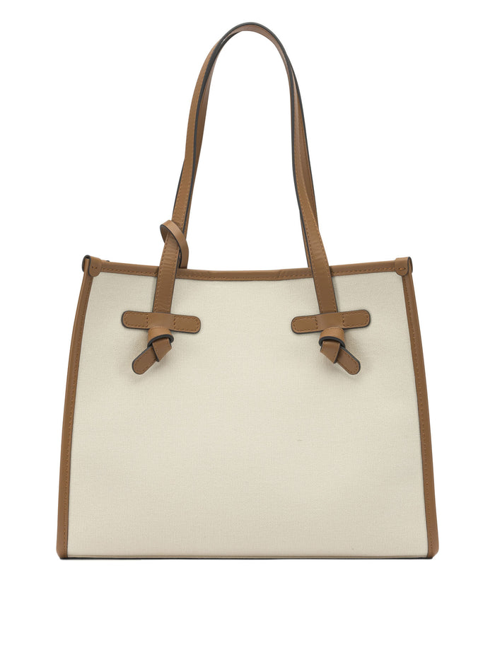 Gianni Chiarini Beige Canvas Leather Bag