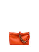 Gianni Chiarini Gianni Chiarini Brenda Clutch Bag In Hammered Coral Leather With Resin Chain