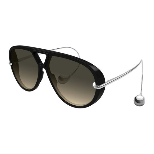 Bottega Veneta Black-Silver-Brown Acetate Sunglasses