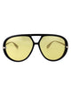 Bottega Veneta Yellow Metal Sunglasses