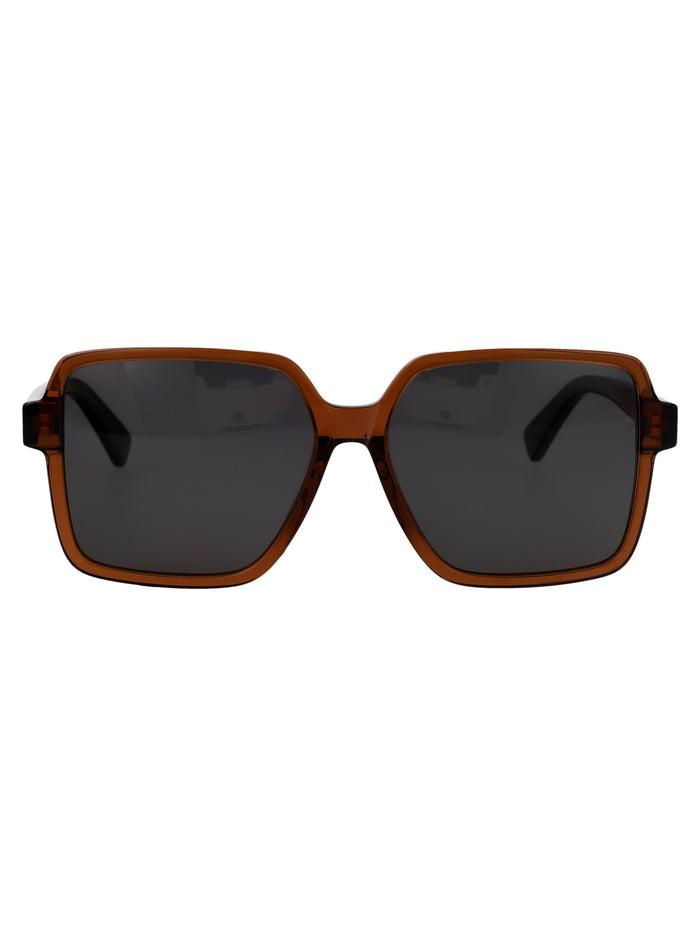 Bottega Veneta Brown-Brown-Grey Acetate Sunglasses