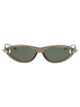 Bottega Veneta Beige-Silver-Green Injected Sunglasses
