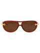 Bottega Veneta Brown-Gold-Brown Bio Injection Sunglasses