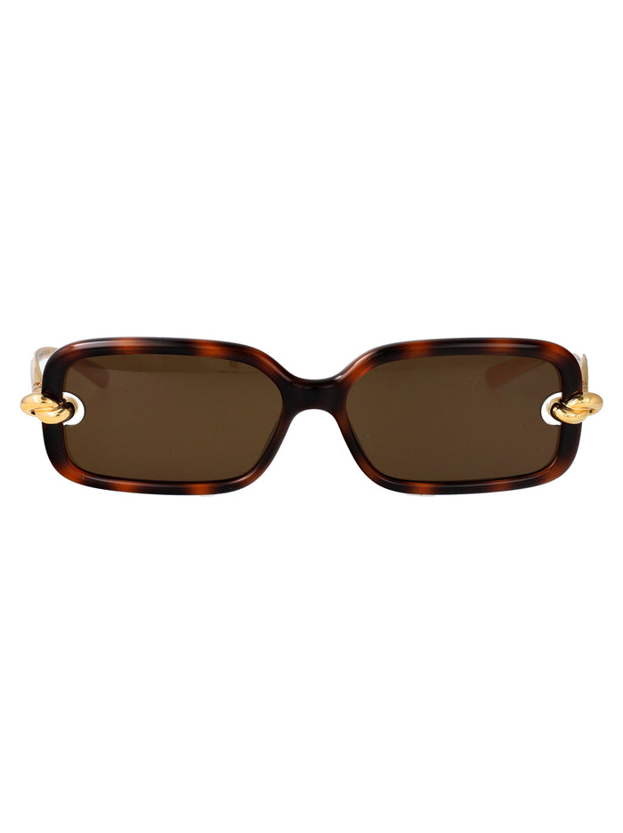 Bottega Veneta Havana-Gold-Brown Injected Sunglasses