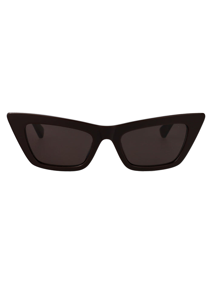 Bottega Veneta Brown-Brown-Grey Acetate Sunglasses