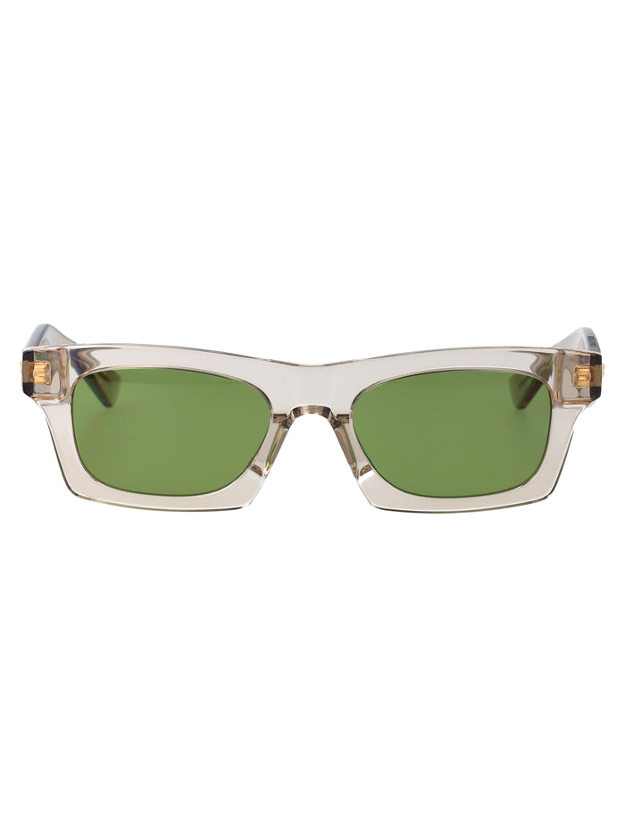 Bottega Veneta Beige-Beige-Green Acetate Sunglasses