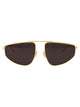 Bottega Veneta Gold-Gold-Grey Metal Sunglasses