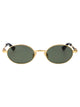 Bottega Veneta Gold-Gold-Green Metal Sunglasses