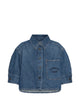 Givenchy Cropped Cocoon Shirt In Medium Denim