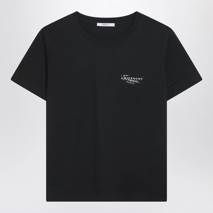 Givenchy Black T-Shirt With Givenchy Stamp Print