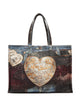 Acne Studios Denim Patch Heart Tote Bag