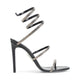 Rene Caovilla Black Leather Snake Sandal
