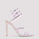 Rene Caovilla Lilac Satin Chandelier Leather Sandals