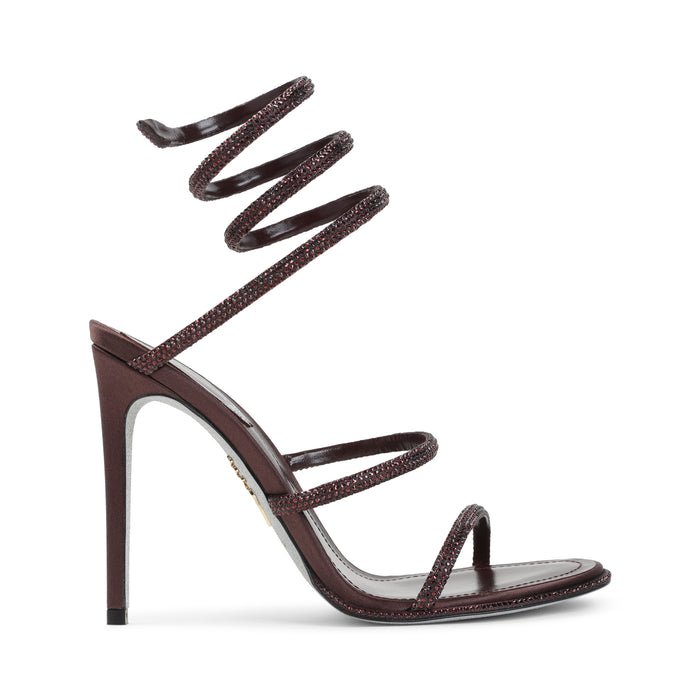Rene Caovilla Fondant Burgundy High-Heel Sandal