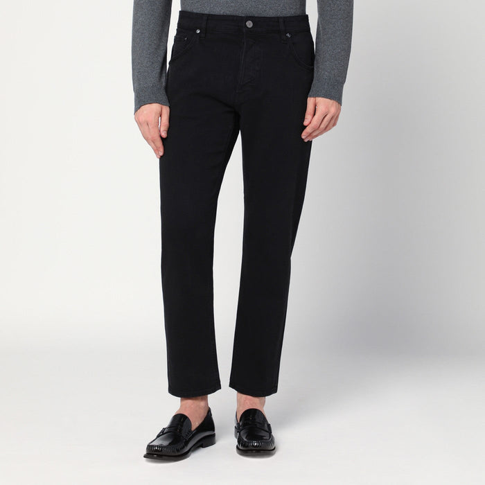 Pt Torino Denim Black Cotton Trousers