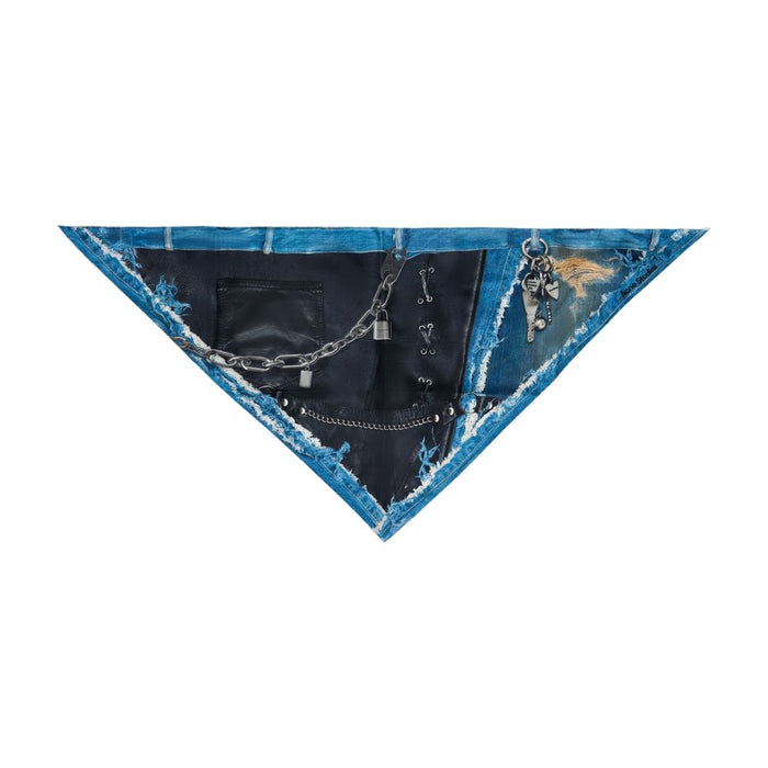 Acne Studios Scarf -  - Silk - Black/Blue