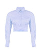 Elisabetta Franchi Blue Crop Blouse