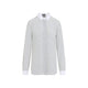 Tom Ford White Black Multi Argyle Printed Silk Shirt