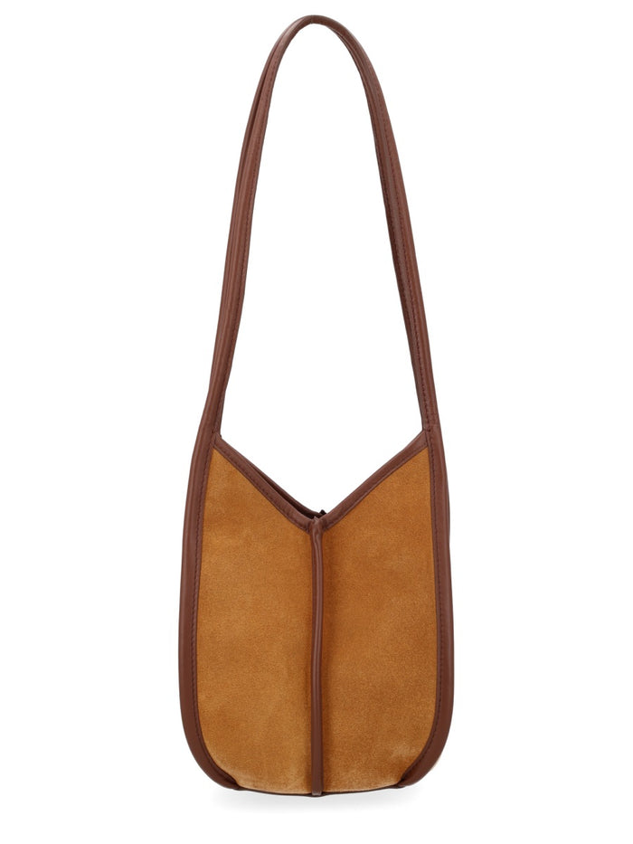 Hereu Beige Leather Shoulder Bag
