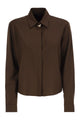 Fabiana Filippi Virgin Wool Stretch Shirt With Zama Jewel Detail