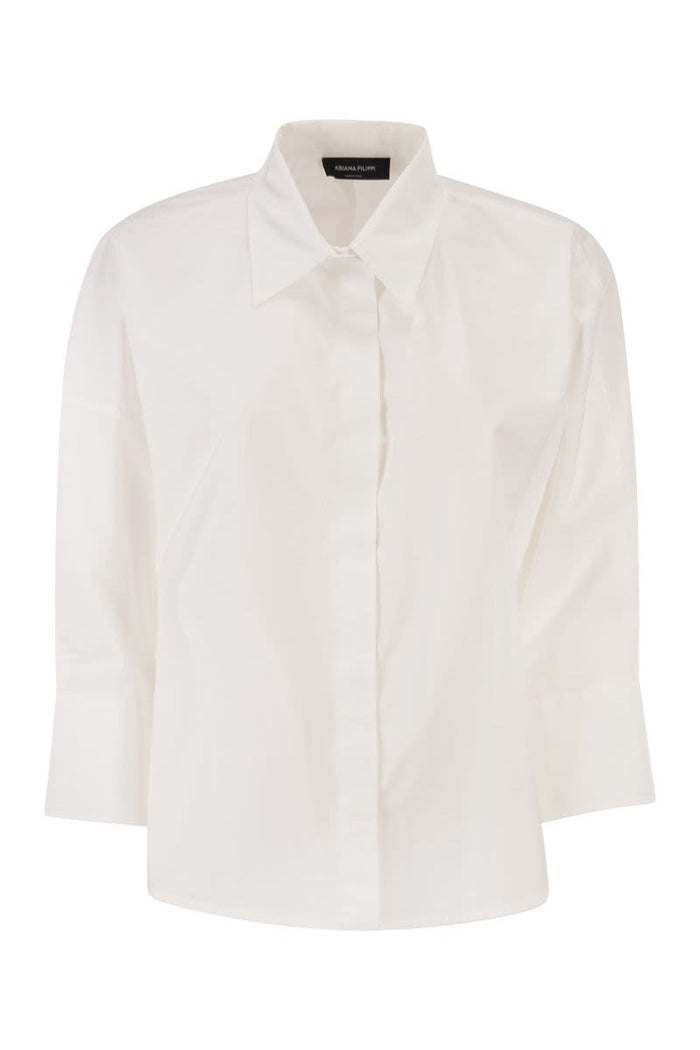 Fabiana Filippi Cropped Poplin Shirt With Detail On The Back