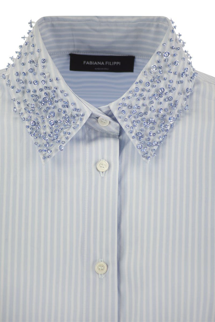 Fabiana Filippi Long Striped Poplin Shirt