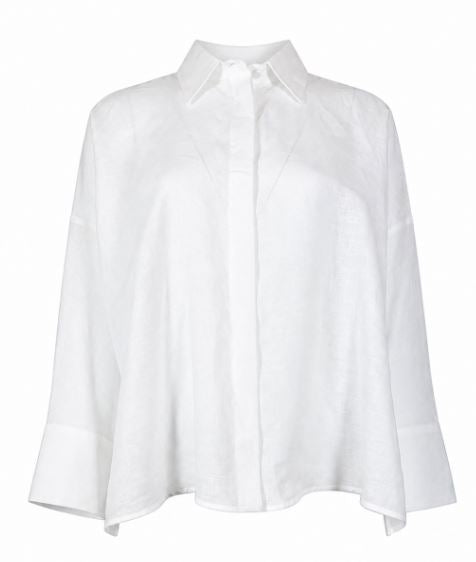 Fabiana Filippi White Classic Collar Linen Shirt