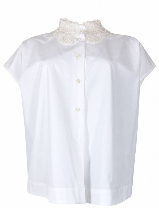 Fabiana Filippi White Lace Embellished Cotton Jacket