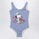 Mc2 Saint Barth Striped One-Piece Swimsuit With Snoopy