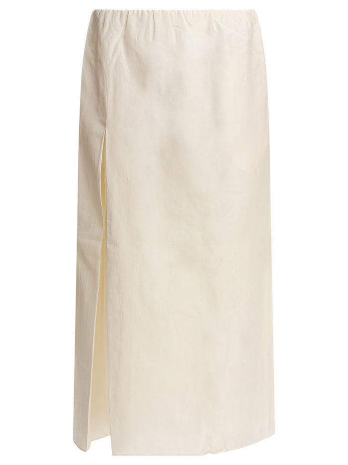 Loulou De Saison White Silk Skirt