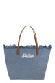 Mc2 Saint Barth City Denim Shopper Bag With Embroidered Logo