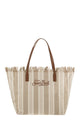 Mc2 Saint Barth City Shopper Bag With Stripes And Embroidered Logo