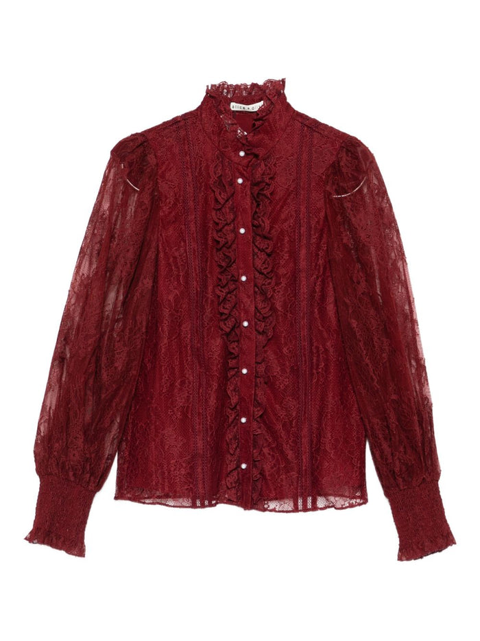 Alice + Olivia Bordeaux Nylon Shirt